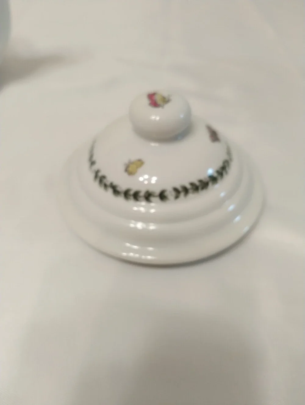 Vintage Andrea By Sadek Meadow Porcelain Teapot Butterflies Dragonflies Floral